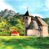 church g The Church of Theth | Framed Canvas Print