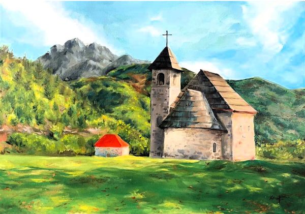 church g The Church of Theth | Framed Canvas Print