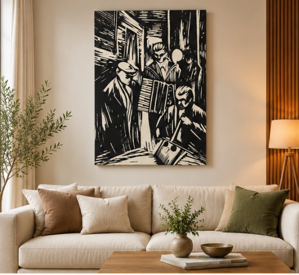 The Street Musicians - Aluminum Print