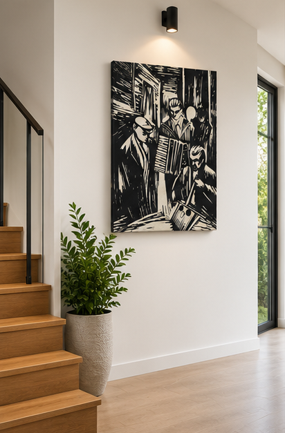 The Street Musicians - Aluminum Print