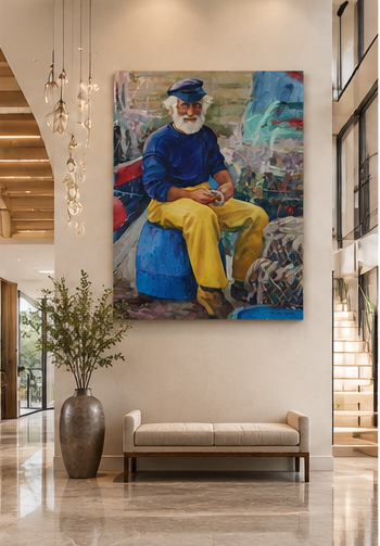 The Old Fisherman - Canvas