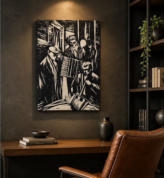 The Street Musicians - Aluminum Print